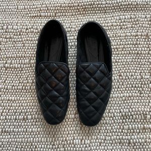 Zara quilted leather loafers / Oxfords slide on